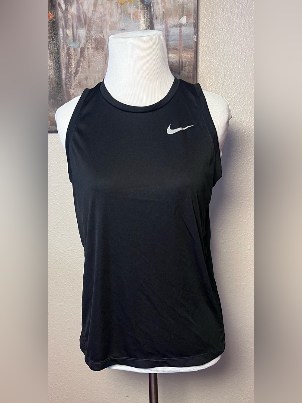Nike Black Women's Athletic Dri-FIT Tank with White Swoosh
